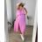 Women's Long Viscose Short Sleeve Dress (S/M/L ONE SIZE) ITALIAN FASHION IMWBH24056