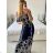Women's long elegant icecool short sleeve dress (M/L, XL/2XL) AINUOSI ITALIAN FASHION IMB247011 -   blue -   XL/2XL