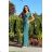 Langes, elegantes Damenkleid mit breiten Trägern (SL) FRENCH FASHION FMPEL23VELVET 48 dunkler Smaragd
