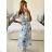 Šaty elegantní šifonové dlouhý rukáv dámské (S/M.ONE SIZE) ITALSKÁ MÓDA IMM24M2372