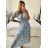 Šaty elegantní šifonové dlouhý rukáv dámské (S/M.ONE SIZE) ITALSKÁ MÓDA IMM24M2372