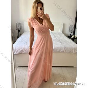 Langes, lässiges Kurzarmkleid für Damen (Einheitsgröße S/M) ITALIAN FASHION IMPSH2420022