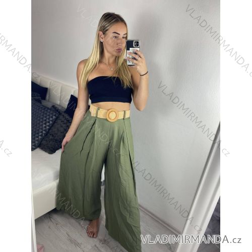 Kalhoty letní s páskem dámské (S/M/L ONE SIZE) ITALSKá MóDA IMSM24040