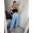 Kalhoty letní s páskem dámské (S/M/L ONE SIZE) ITALSKá MóDA IMSM24040