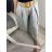 Kalhoty letní s páskem dámské (S/M/L ONE SIZE) ITALSKá MóDA IMSM24040/DU -   světle modrá -   M/L