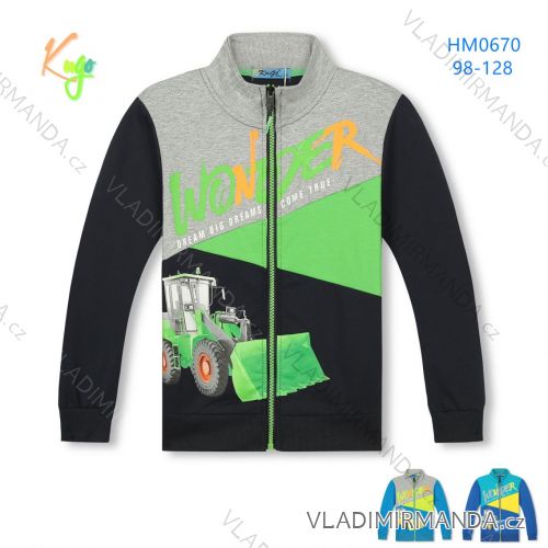 Mikina na zips dlhý rukáv chlapčenská detská (98-128) KUGO HM0670