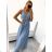 Elegant formal dress with straps for women (S / M ONE SIZE) ITALIAN FASHION IM321576 -   light purple -   M / L