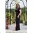 Women's Long Elegant Dress with Wide Straps (SL) FRENCH FASHION FMPEL23VELVET black 34