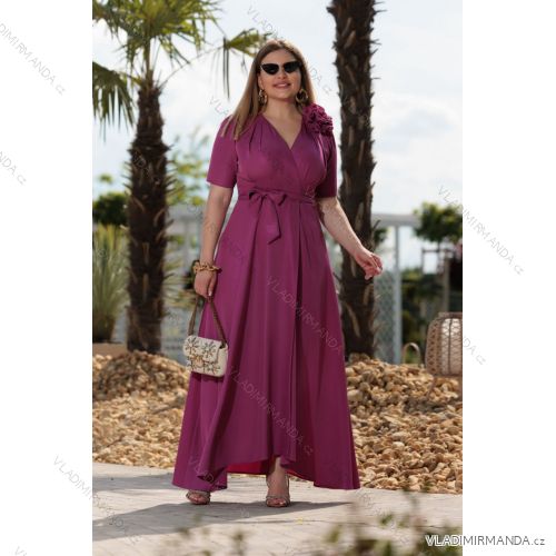 Langes, elegantes Damenkleid mit breiten Trägern (SL) FRENCH FASHION FMPEL23VELVET