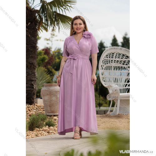 Women's Long Elegant Dress with Wide Straps (SL) FRENCH FASHION FMPEL23VELVET