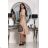 Women's Long Elegant Dress with Wide Straps (SL) FRENCH FASHION FMPEL23VELVET beige 40
