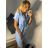 Women's Short Sleeve Shirt Dress (S/M/L ONE SIZE) ITALIAN FASHION IM321258/DR -   purple -   S / M