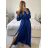 Elegant Long Sleeve Dress Women (S / M.ONE SIZE) ITALIAN FASHION IMM211302 -   modrá královská -   S / M