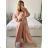 Elegant Long Sleeve Dress Women (S / M.ONE SIZE) ITALIAN FASHION IMM211302 -   modrá královská -   S / M