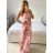 Women's Long Summer Strapless Dress (S/M ONE SIZE) INDIAN FASHION IMPEM23G37 -   pink -   S / M