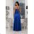 Women's strapless tulle party dress (S/M/L ONE SIZE) ITALIAN FASHION IM923001 Royal blue 34