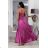 Women's strapless tulle party dress (S/M/L ONE SIZE) ITALIAN FASHION IM923001 fialová purpurová 34