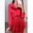 Elegantes Langarmkleid Damen (S / M.ONE SIZE) ITALIAN FASHION IMM211302 rot S/M