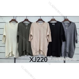 Svetr úpletový oversize prodloužený dlouhý rukáv dámský (S/M ONE SIZE) ITALSKÁ MÓDA IMWGBL24JX220