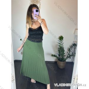 Sukně skládaná dlouhá dámská (S/M ONE SIZE) ITALSKá MóDA IMSM24036/DR