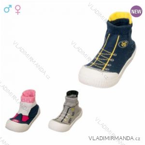 Ponožky s gumovou podrážkou kojenecké dívčí a chlapecké fleece (20-23) YO! OB-009