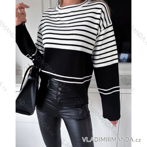 Svetr dlouhý rukáv dámský (S/M/L ONE SIZE) ITALSKÁ MÓDA IMWGB24085