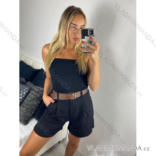 Kraťasy šortky s páskem dámské (S/M ONE SIZE) ITALSKÁ MÓDA IM724045