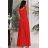 Women's strapless tulle party dress (S/M/L ONE SIZE) ITALIAN FASHION IM923001 red 40