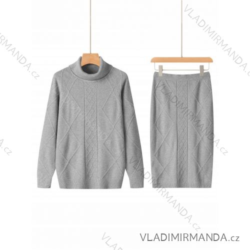 Súprava sveter dlhý rukáv a sukne dámsky (S-XL) GLO-STORY GLO24WMY-5380