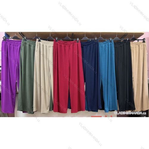 Kalhoty dlouhé dámské nadrozměr (54/56/58 ONE SIZE) ITALSKÁ MÓDA IMWQ24273