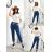 Kalhoty letní riflové 3/4 krátké dámské (S/M ONE SIZE) ITALSKÁ MÓDA IMPLI248115JEANS