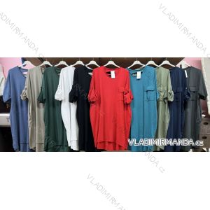 Šaty 3/4 dlouhý rukáv dámské nadrozměr (56/58 ONE SIZE) ITALSKÁ MÓDA IMWQ24305