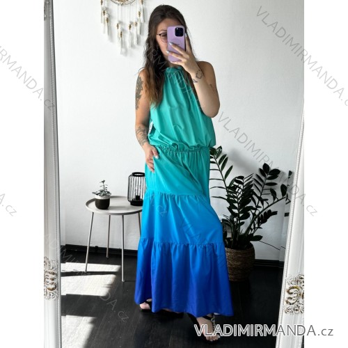 Šaty dlouhé bez rukávu dámské nadrozměr (XL/2XL ONE SIZE) POLSKÁ MÓDA PMLT22MARCELINA/DR XL/2XL _barva viz foto