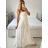 Women's Long Summer Boho Lace Strapless Dress (S/M ONE SIZE) ITALIAN FASHION IMPEM2323073