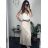 Women's Long Chiffon Short Sleeve Dress (S/M ONE SIZE) ITALIAN FASHION IMWGS231048 růžová světlá S / M
