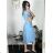 Women's Long Summer Short Sleeve Dress (S/M ONE SIZE) ITALIAN FASHION IM323111