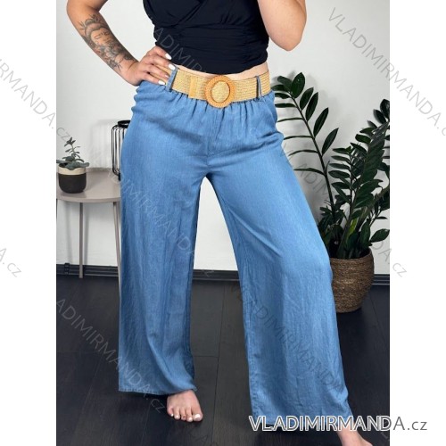 Kalhoty letní riflové dámské (S/M ONE SIZE) ITALSKá MóDA IM723100/DU S/M světle modrá