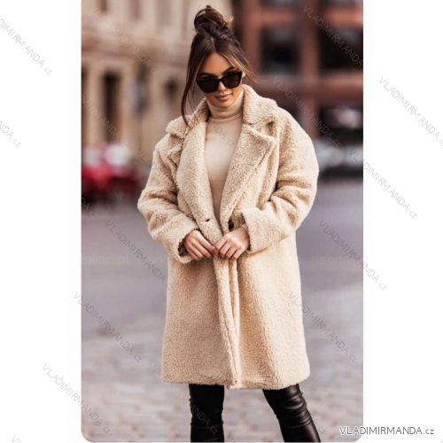 Flauschiger Langarmmantel für Damen (SL) ITALIAN FASHION IMWL22020