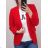 Sako tenké jarné dlhý rukáv dámske (S / M ONE SIZE) TALIANSKÁ MÓDA IMD21755/DR S/M červená