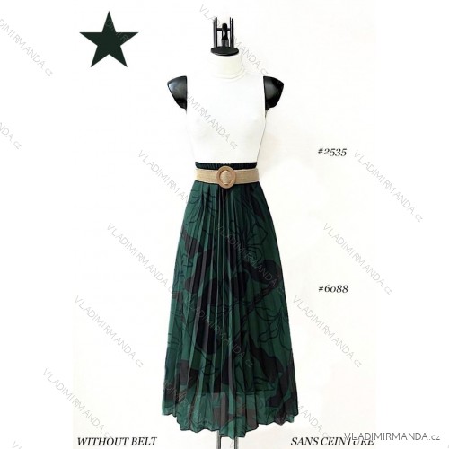 Sukně dlouhá dámská (S/M ONE SIZE) ITALSKÁ MÓDA IMPES24LORRIS1 tmavě zelená S/M