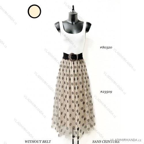 Sukně dlouhá dámská (S/M ONE SIZE) ITALSKÁ MÓDA IMPES24RYNA béžová S/M