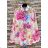 Women's Long Chiffon Short Sleeve Dress (S/M ONE SIZE) ITALIAN FASHION IMWGS231048 růžová fuchsiová S / M