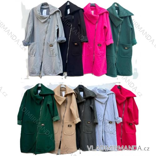 Mikina oversize teplá na zip dámská (XL/2XL ONE SIZE) ITALSKÁ MÓDA IMD23724