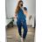 Kalhoty bavlněné dámské nadrozměr (XL/2XL ONE SIZE) ITALSKá MóDA IM424LAMIA/DR -   tmavě modrá -   XL/2XL