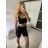Women's Long Chiffon Short Sleeve Dress (S/M ONE SIZE) ITALIAN FASHION IMWGS231048 S / M black
