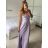 Elegant formal dress with straps for women (S / M ONE SIZE) ITALIAN FASHION IM321576 -   light purple -   M / L