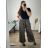 Women's Long Sleeve Shirt Dress (S/M ONE SIZE) ITALIAN FASHION IMWD232607 -   hnědá gepard -