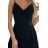 299-18 CHIARA elegant maxi dress with straps - black with glitter