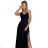 299-18 CHIARA elegant maxi dress with straps - black with glitter