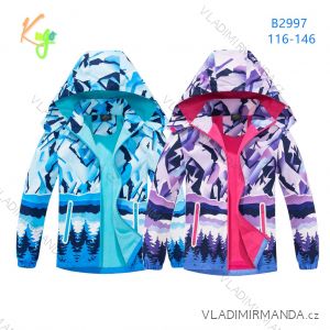 Bunda softshell s fleecem dětská dorost dívčí chlapecká (116-146) KUGO B2997N